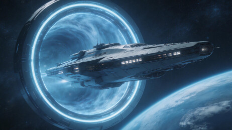 太空飞船穿越虫洞