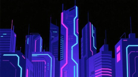 霓虹未来城市夜景