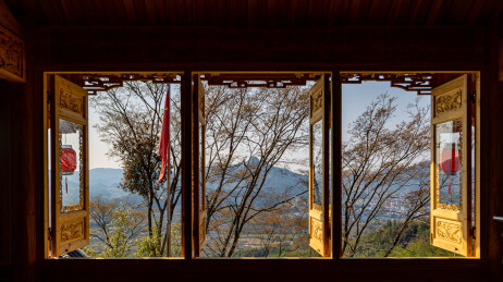 福建省武夷山白云寺窗景