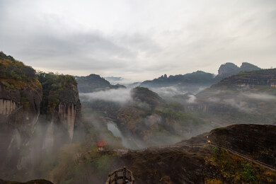 福建省武夷山天游峰九曲溪风光