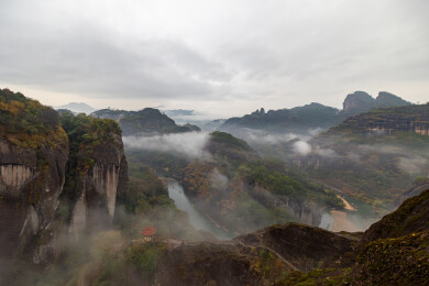 福建省武夷山天游峰九曲溪风光