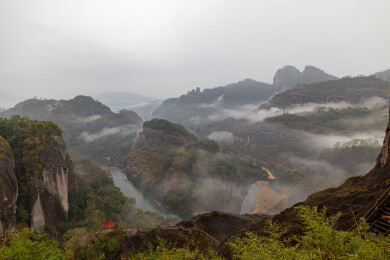 福建省武夷山天游峰九曲溪风光