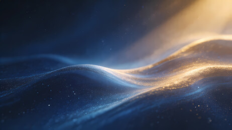 深蓝波浪金光梦幻背景
