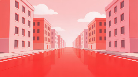 粉红城市红街景