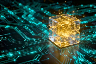 算力魔方科技感数字芯片概念图