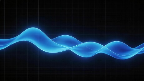 蓝色光波在黑底流动