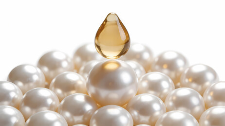 金黄液滴与白珍珠