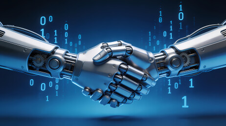 机械臂握手科技风