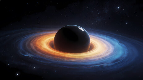 宇宙黑球与彩环