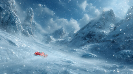 冰川与雪山蓝色调寒冷纯净世界