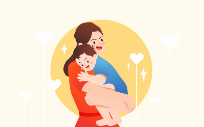抱着婴儿的妈妈