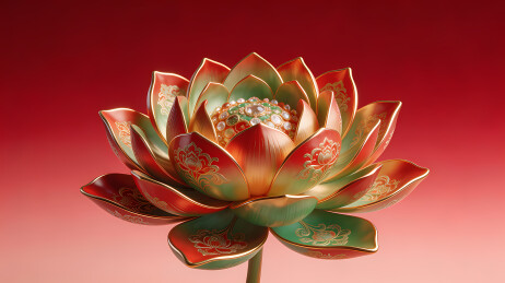 彩莲红渐变背景