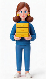 3D卡通档案管理员角色插画