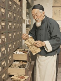 老药工整理中药包