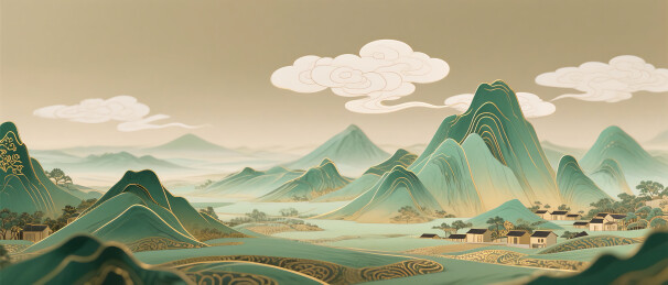 抽象水墨画千里江山背景