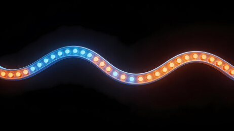 波浪形蓝橙LED灯带
