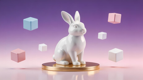 梦幻白兔金座紫晕