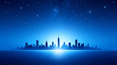 夜空下的城市剪影