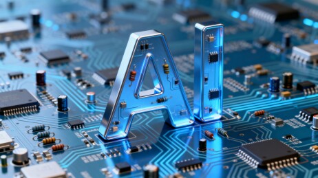 AI字母与电路板科技感图像