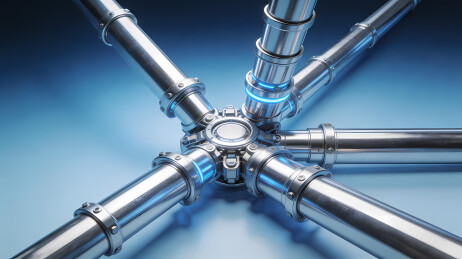 银色机械对称结构