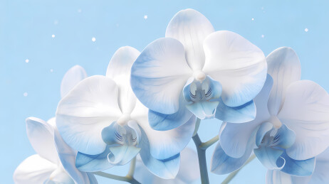 淡蓝渐变白兰花
