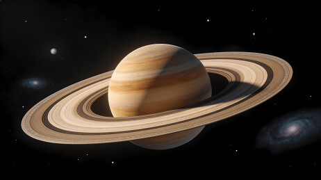 橙黄土星与清晰光环