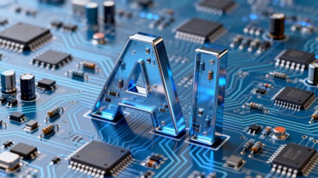 AI字母与电路板科技感图像