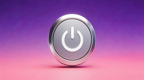 银色电源按钮图标
