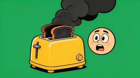 冒烟烤面包机与惊讶脸