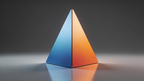 蓝橙渐变三角锥
