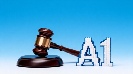 法槌与AI标识象征法律科技