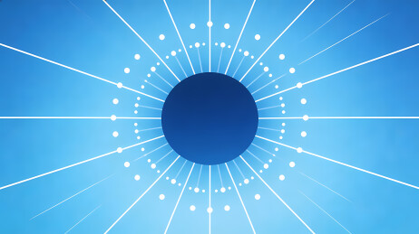 深蓝圆心放射光点