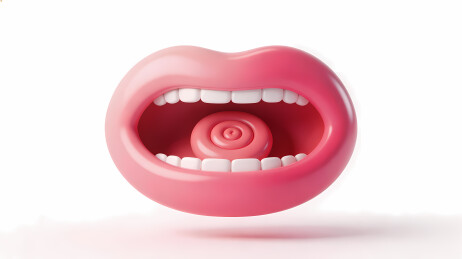 粉红嘴唇露螺旋舌