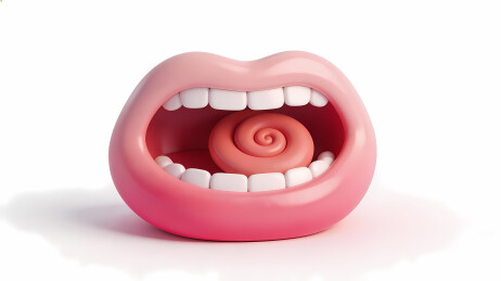 粉色嘴唇露螺旋舌