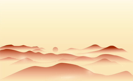 日出群山矢量插画