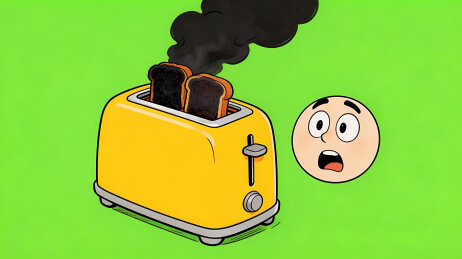 冒烟烤面包机与惊讶脸