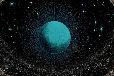蓝色星球与星空宇宙图