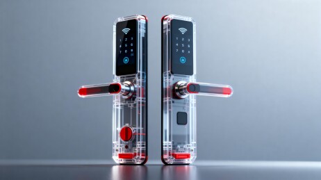 透明智能门锁展示