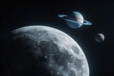 宇宙星球与星环的壮丽景象
