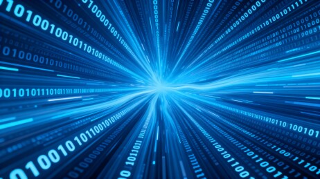 蓝色二进制代码流动态视觉