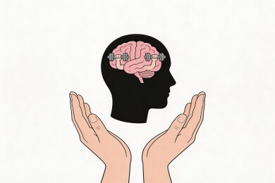 双手托举大脑锻炼示意图
