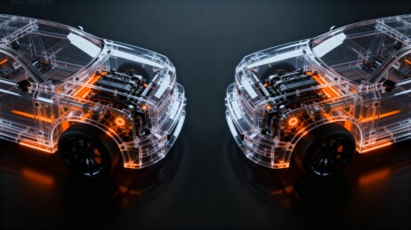 透明汽车引擎结构展示