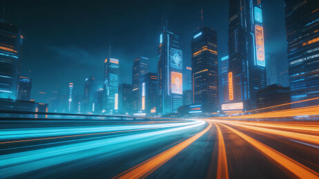 未来科技城市交通插图