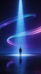 光束下的梦幻孤影