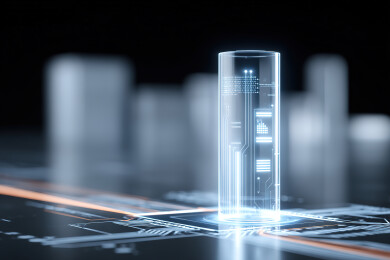 量子电池技术概念科技风插画