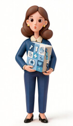 3D卡通医疗器械销售代表角色插画