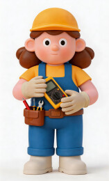 3D卡通电工角色插画