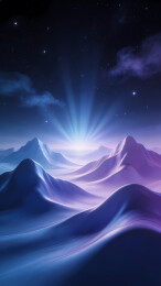 梦幻星空山峦夜景