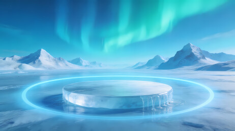 冰面悬浮蓝环平台