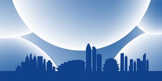 温州城市剪影背景